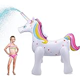 Litviz 5.5ft Inflatable Unicorn Sprinkler for Kids Inflatable Ginormous Unicorn Yard Lawn Sprinklers Outdoor Summer Water Toy