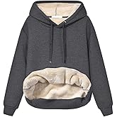 Malajisi Womens Hooded Sweatshirt Fleece Sherpa Lined Hoodies Winter Causal Loose Fit Pullover