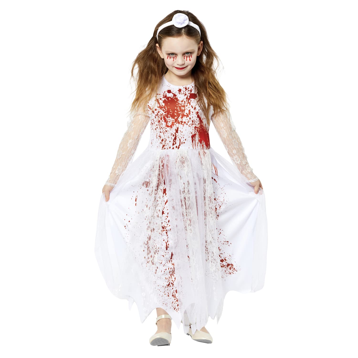 Amscan 9914842 Childs Zombie Bloody Bride Fancy Dress Halloween Costume Girls Kids Prom Queen (12-14 Years)