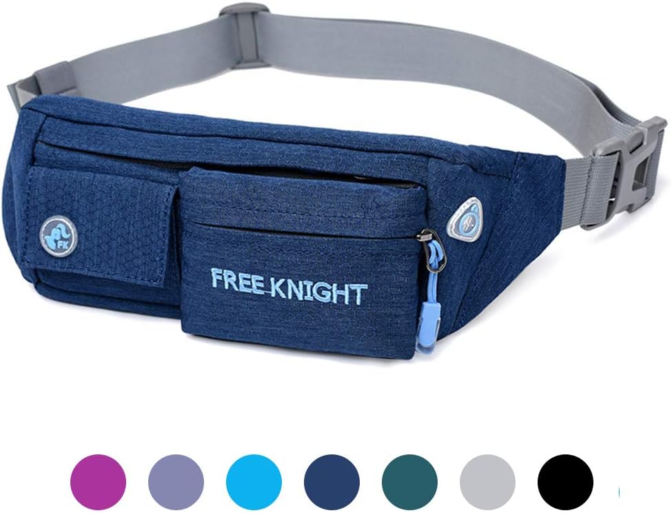 Moyeno Fanny Packs for Women Men, Workout Fanny Pack for Phone, Waist Bags Lightweight, Soft Fabric Adjustable for Outdoors Traveling Walking Running Hiking Cycling