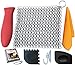 KitCast (6 in One + e Book)- Cast Iron Cleaner XL 8x6 Premium Stainless Steel Chainmail Scrubber With Bonus Iron Skillet Handle Holder + Pan Scraper + Grill Scraper + Kitchen Towel + Drying Hook