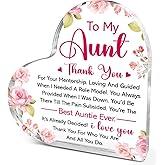 Aunt Gifts from Niece,Thank You Gifts for Aunts Mother's Day Birthday Christmas,Unique Auntie Gift Ideas,Best Auntie Ever Acrylic Heart Plaque