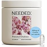 Needed. Prenatal Choline+ Liquid Capsules for Cognitive Development - Choline Supplements For Pregnancy - Aids Baby Brain Development & Supports Healthy Pregnancy - Third Party Tested - 30 Liquid Caps