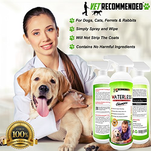 Vet Recommended - Waterless Dog Shampoo - No Rinse Dry Shampoo For Dogs, Detergent And Alcohol Free, Apple Extract - Perfect For Spot Cleaning The Dog Coat - Made in the USA (16oz/473ml)
