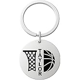 Custom Basketball Keychain – Personalized Engraved Stainless Steel Charm Gift for Players, Coaches, Teens, Boys & Girls – Basketball Jewelry Keepsake for Teams & Sports Fans