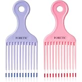 Foretic Smooth Hair Pick Comb for Curly, Thick, Medium to Long Hair, Facial Hair（Pink, Purple）