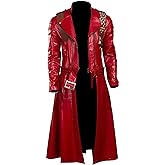 Devil Gaming Cosplay Costume Red Faux-Leather Coat