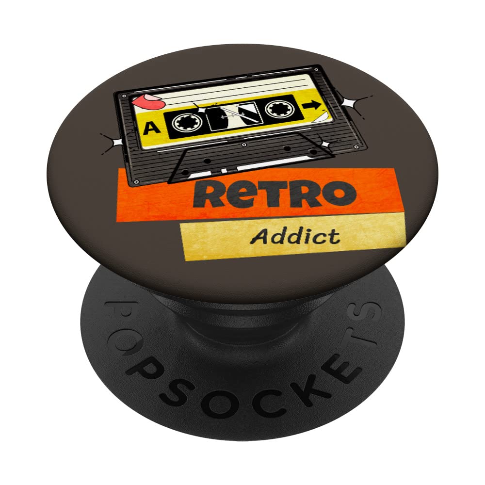 Retro Addict Cassette Tape Audio Recording Vintage PopSockets Swappable PopGrip