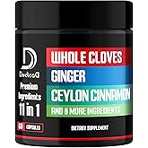 DEDICAD 11in1 Cloves Supplement with Ginger, Ceylon Cinnamon and 8 Other More - Digestive, Immune System, Mood Support - 60 Capsules - 30 Days Supply