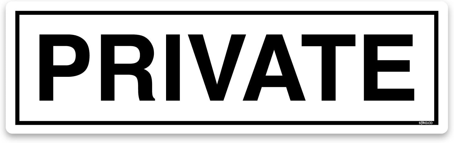 Door Stickers 200x60mm Access & Awareness Self-adhesive Vinyl (Private), 200 x 60 mm