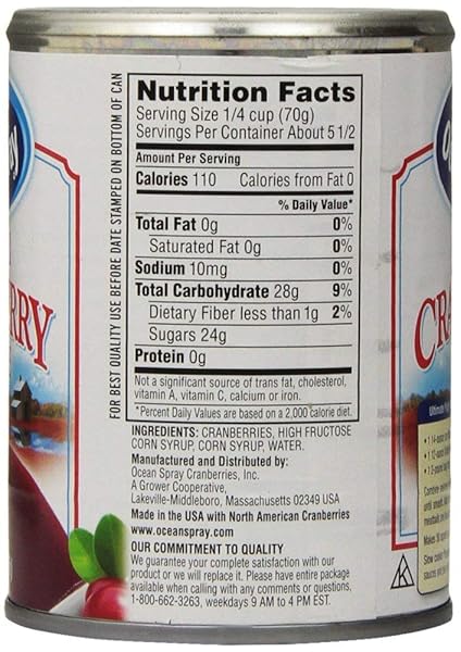 OCEAN SPRAY, JELLIED CRANBERRY SAUCE, 14 OUNCE (PACK OF 6)