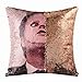 cygnus The Office Merch Dwight Schrute Sequin Pillow Covers Mermaid Magic Reversible Decorative Change Color Pillow Covers 16x16 inch Funny Gag White Elephant Gifts,Champagne Gold