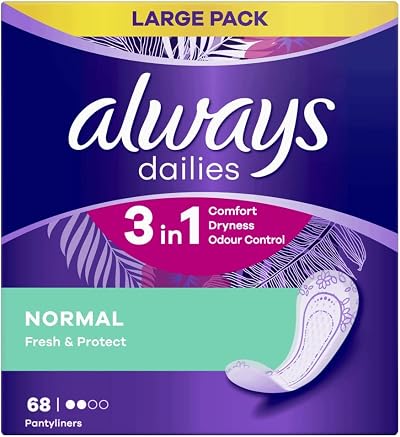 Always Dailies Panty Liners Normal Unscented 68 Pack