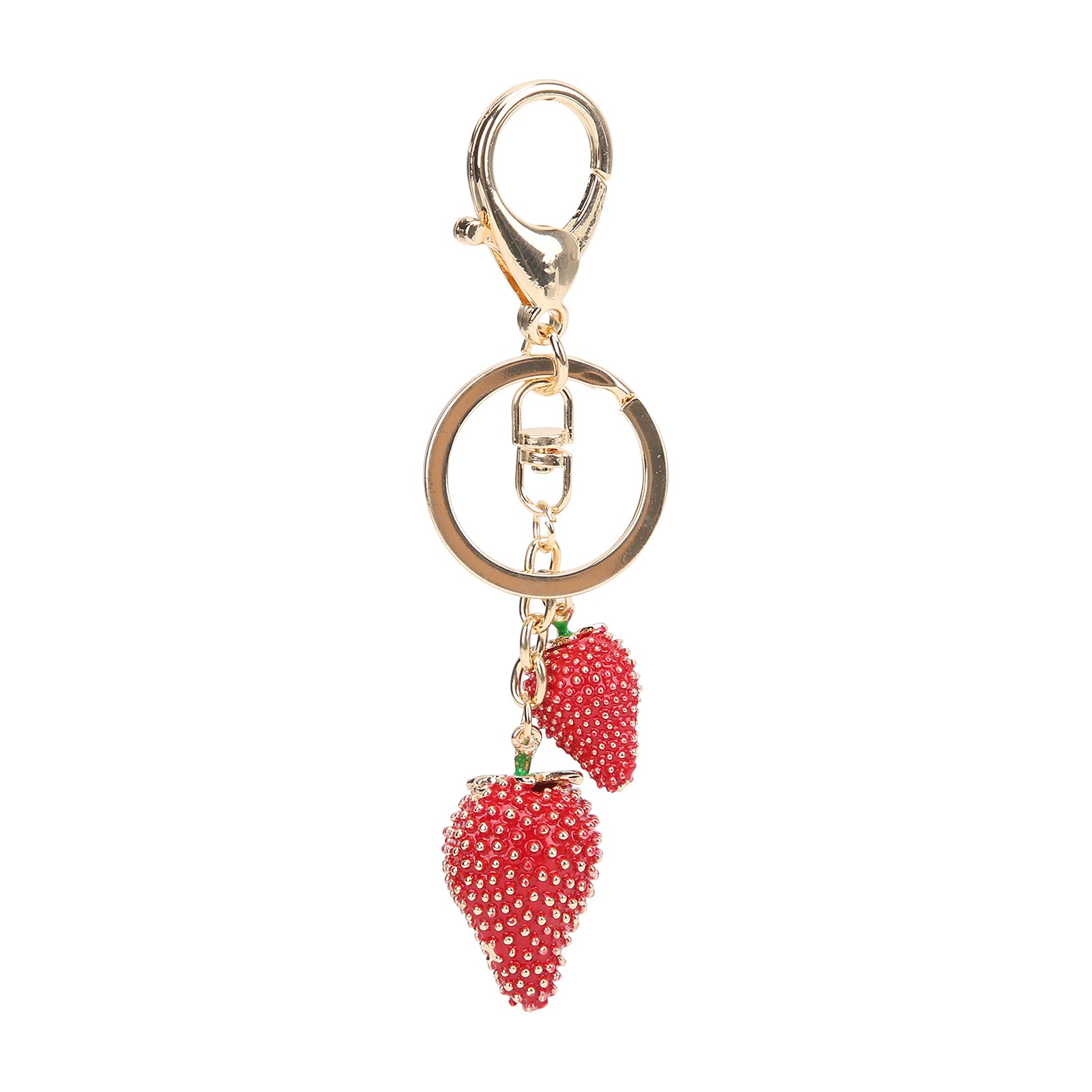 Buachois Strawberry Keyring,Diamond Keychain DIY Key Charms for Handbags Crystal Pendant with Key Ring Diamond Metal Key Chain Small Gift Craft for Women Bag Pendant Accessories