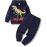 Klyatpxoen 2-7 Years Toddler Boys' Dinosaur & Truck Print Pullover Hoodie and Sweatpants Set