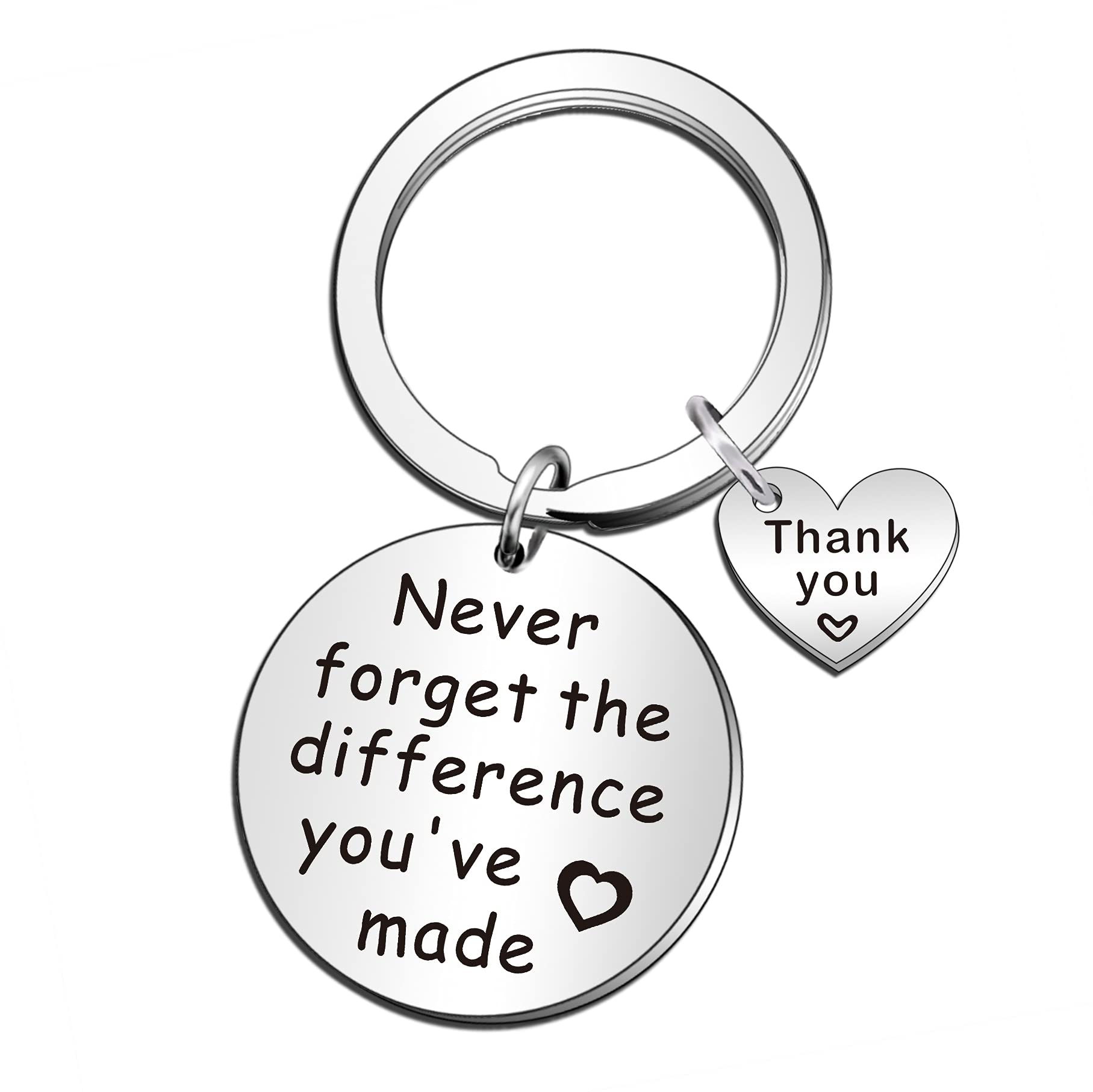 QMVMV Leaving Gifts Retirement Keyring Never Forget The Difference You've Made Appreciation Gifts for Colleague Teacher Coach Thank You Gift