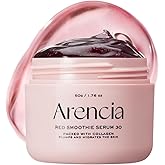 Arencia Overnight Red Smoothie Face Mask Serum, Glowing & Soothing with 30% red collagen, Niacinamide, Peptide, Vitamin E