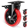 Nefish 6 Inch Heavy Duty Caster Wheels, Industrial Casters Set of 4, L Nefish 6 Inch Heavy Duty Caster Wheels, Industrial Casters Set of 4, L