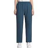 Weintee Women's Petite Elastic Waist Cotton Pants for Elderly