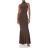 Norma Kamali Womens Halter Turtle Fishtail Gown