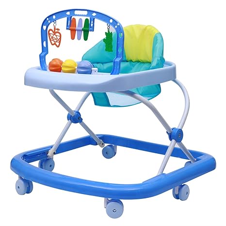 Love Baby Walker with Light, Rattles, Play Tray and Hanging Toys (Blue)