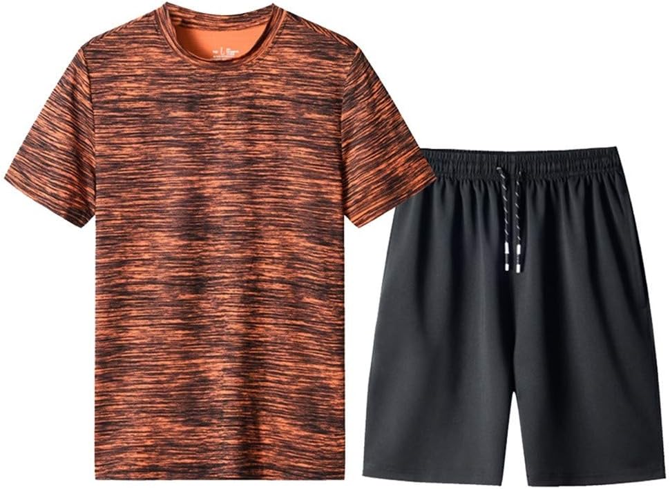 IUTE Men's Summer Casual Leisure Set Camouflage Short Sleeves T Shirts + Solid Loose Shorts Running Jogging Sports Drawstring Pants Tracksuit Pajamas with Pocket Plus Size M-5XL