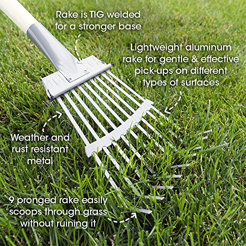 Spotty Wood Handle Pooper Scooper Durable Solid Metal Poop Tray with