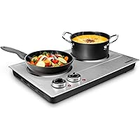 Hot Plate, CUSIMAX 1800W Double Burners, Portable Electric Cooktop, Hot Plate for Cooking, Ceramic Countertop Burner…