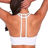 LYZ Women's Padded Sports Bra Criss Cross Back High