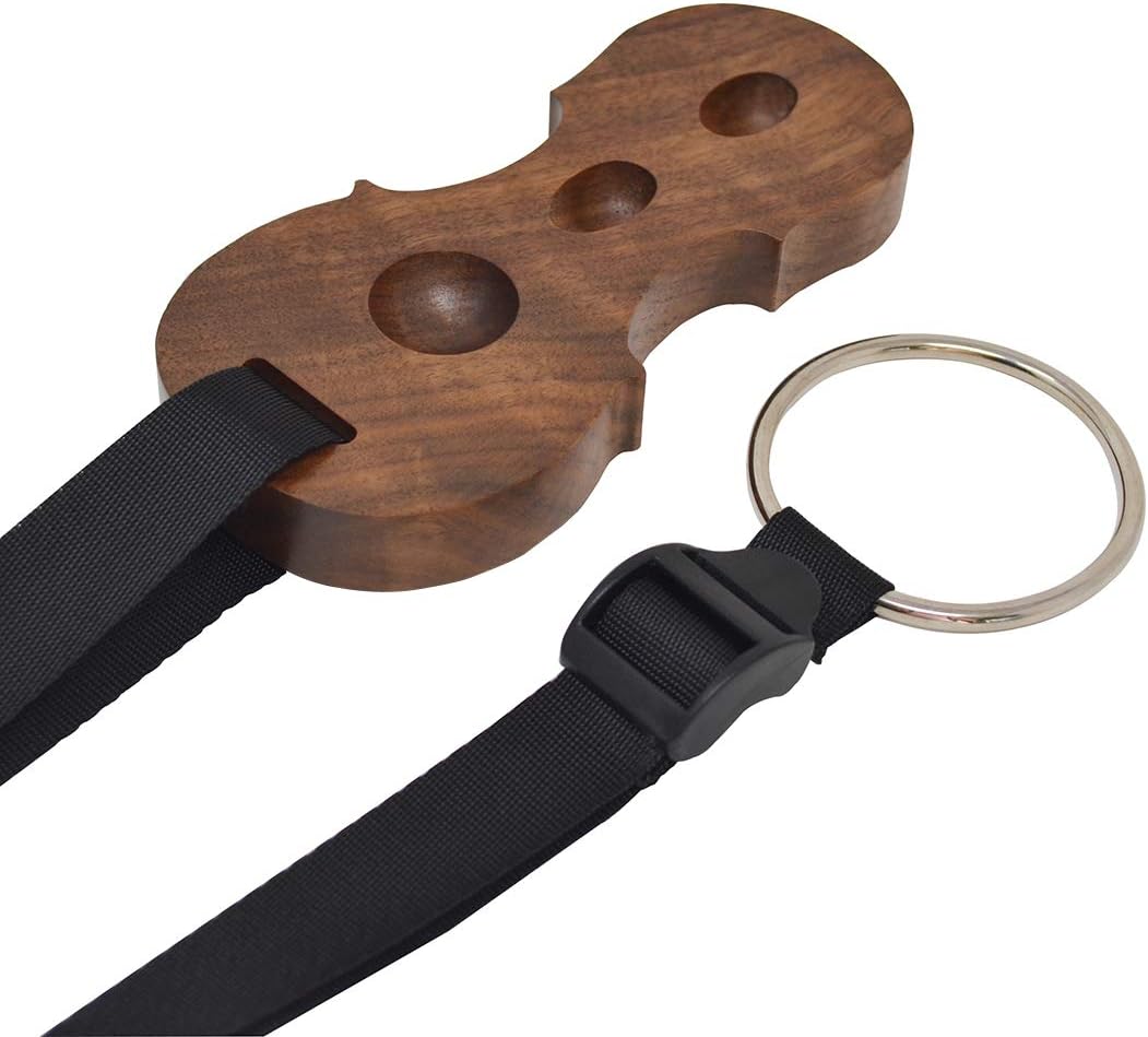 Solid Wood Cello Endpin Rest Non-slip Stopper Anchor Protector in Cello Shape 3 Holes Holder(Black Walnut)