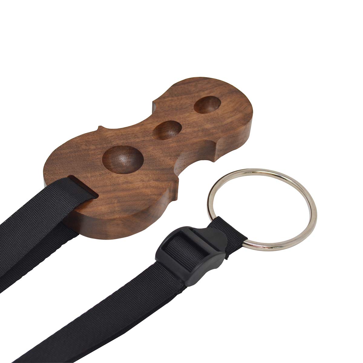 Solid Wood Cello Endpin Rest Non-slip Stopper Anchor Protector in Cello Shape 3 Holes Holder(Black Walnut)
