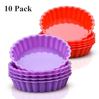 10-Pack Non-Stick Silicone Mini Quiche and Pie Molds Kuwait Ubuy