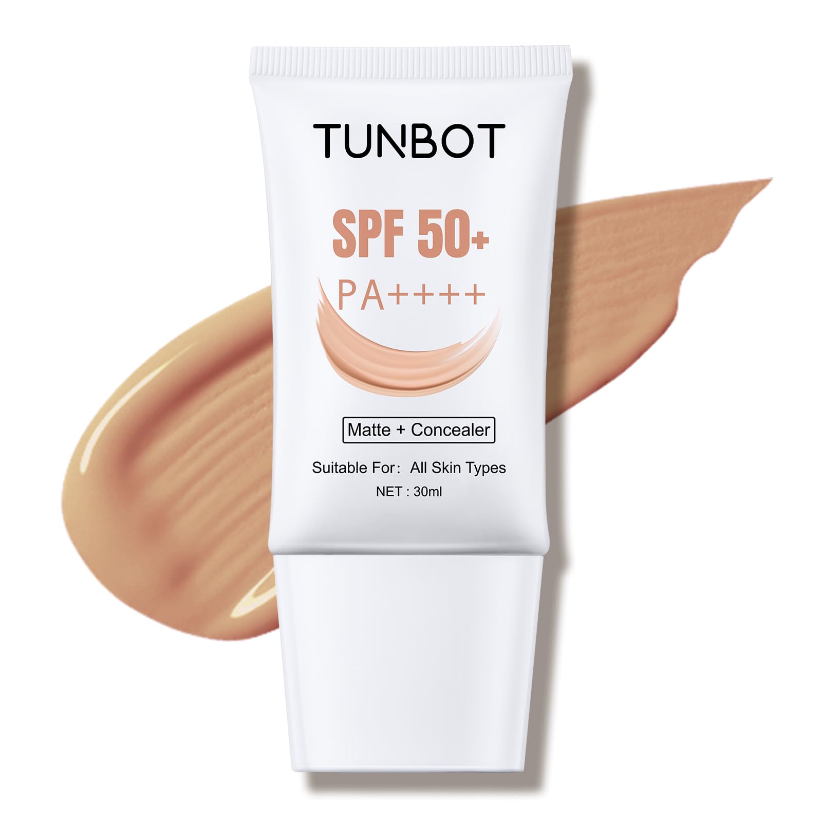 Photo 1 of **BB 11/21/27**TUNBOT Long Lasting Concealer Foundation, SPF 50, Makeup to Cover Facial Imperfections, Unscented Foundation for All Skin Types (30ml)