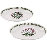 Portmeirion Botanic Garden 8.5" Oval Baking Dish, Cyclamen &amp; Rhododendron Motifs - Durable Porcelain Serveware with Chip-Resistant Glaze, Oven, Microwave, Freezer, Dishwasher Safe - Functional Bakware