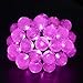 Qedertek Solar String Lights Outdoor,Bubble Globe Solar Lights 20foot 30 LED String Light Crystal Ball Lighting for Fairy Garden, Patio, Wedding, Party and Holiday Decorations (Pink)