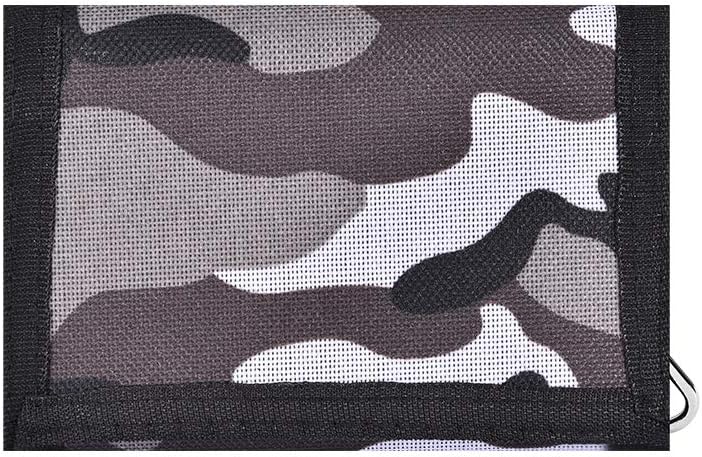 RFID Camo Trifold Wallet Teens Boys Wallets for Kids/Children's Wallet with Magic Sticker - Gray