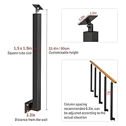 SDFVSDF 8-pcs Side Mount Stairs Railing