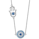 SHEAISRS 925 Sterling Silver Hamsa/Aircraft Choker Necklace for Women