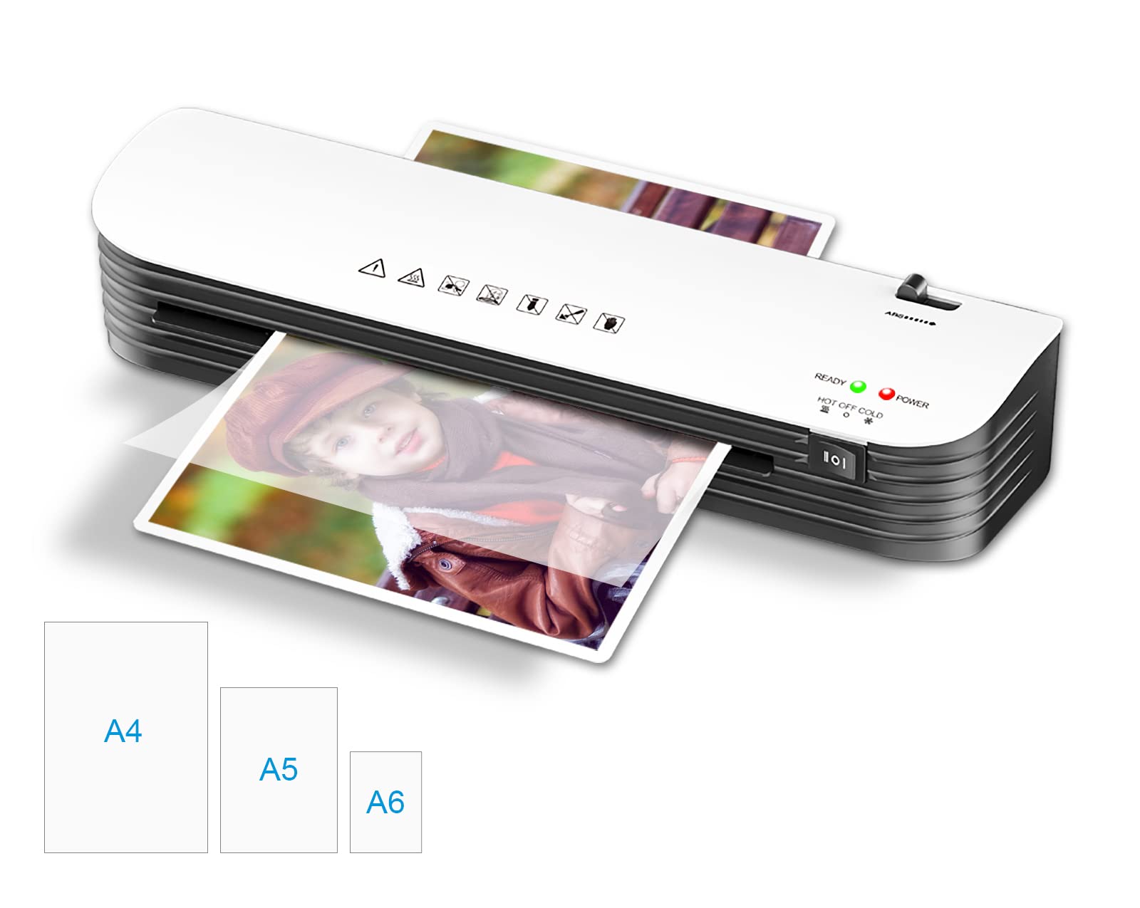 ラミネーター ラミネート 機械 ラミネーター A4 軽量 静か 波打ち防止 気泡なしラミネートフィルム 9枚付き コンパクト 気泡なし ABS機能 2分間ウォームアップ 冷/熱モード付き 連続作業可能 【PSE認証済み】 オフィス用品 業務用 家庭用 【日本語説明書】母の日プレゼント商品画像