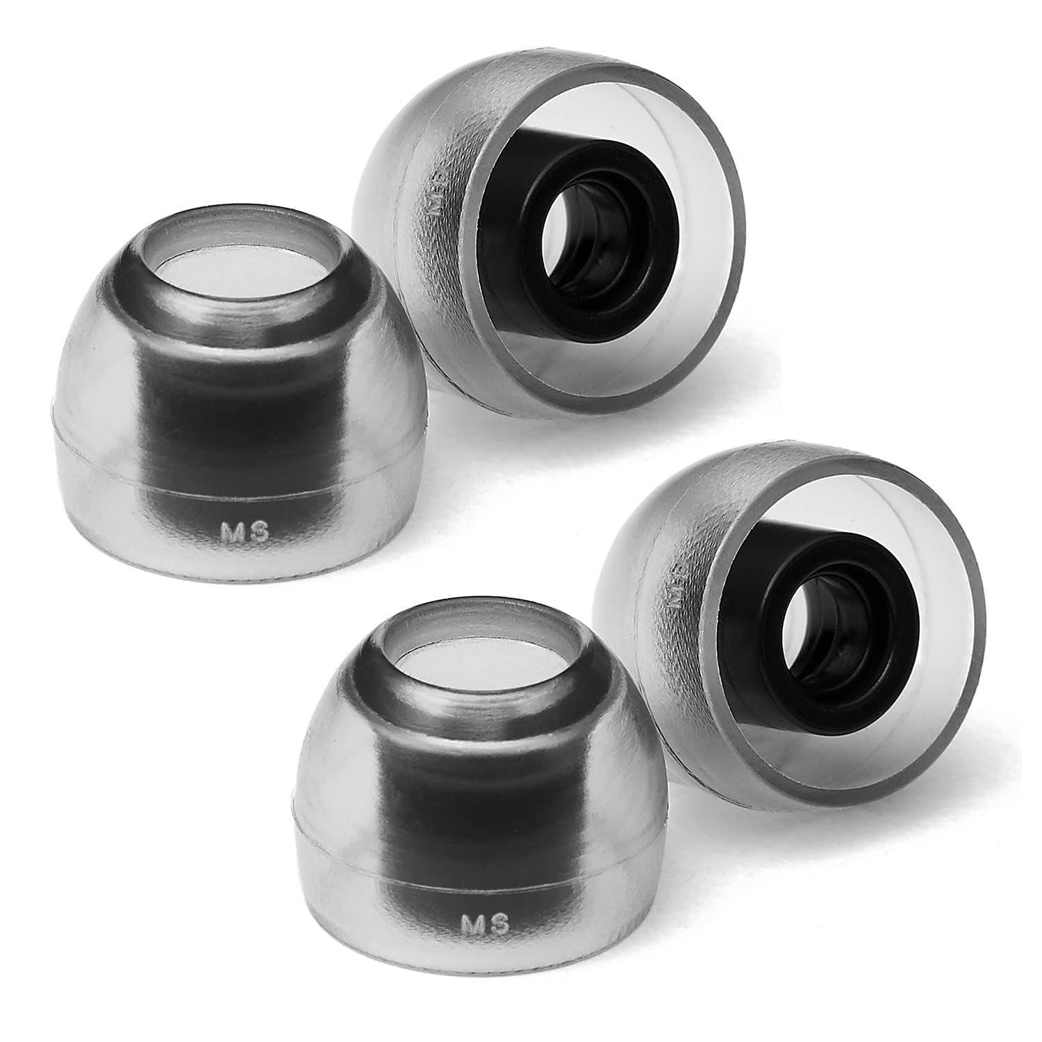 AZLA SednaEarfit Crystal Standard 2 Pairs (Size MS) - Earbud Tips for Wireless Headphones - Noise Canceling Earbuds Replacement Tips - Eartips Compatible with Shure, Sony, Beats, Jabra, and JBL