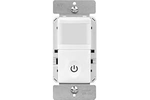 ENERLITES PIR Motion Occupancy Vacancy Motion Sensor Light Switch, 500W, 5A, Motion Sensor Night Light, Single-Pole, Smart LED Backlight, Neutral Not Required, Ground Required, HMOS-J-W, White