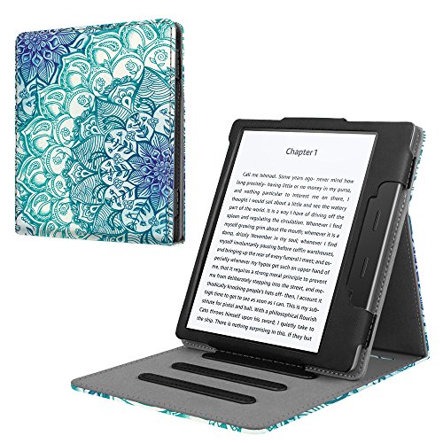 Fintie Stand Case for Kindle Oasis (9th Gen, 2017 Release ONLY) - Multi Angle Hands-free Viewing Flip Cover with Auto Sleep / Wake for Amazon All-New 7" Kindle Oasis E-reader, Emerald Illusions