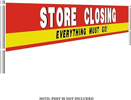 Amazon Com Colormoon Large Store Closing Sign Banner Everything