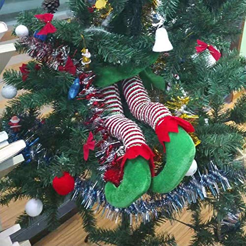 Athoinsu 16’’ Elf Legs Christmas Tree Decorations Glitter Stuffed Leg