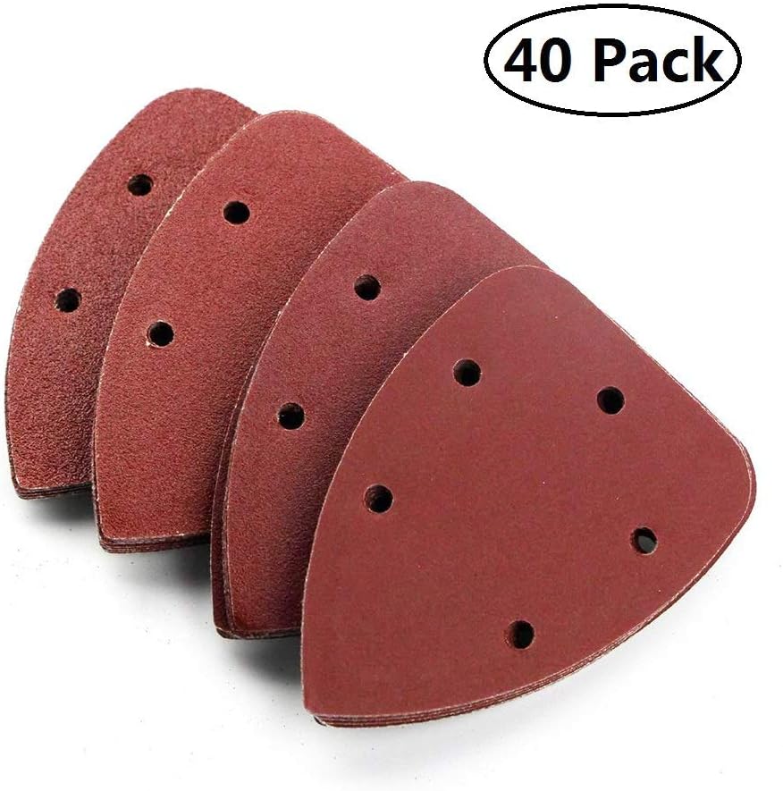 40 Pack Mouse Sanding Sheets Grit Mouse Detail Sander Pads Sandpaper Sheets Discs 140 mm with Five Holes for Polishing 60/80/120/240 Grits - Image 3