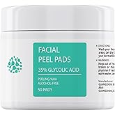 YAFUSIPE Glycolic Acid Toner Pads 35% AHA Facial Resurfacing Exfoliate Salicylic Acid Exfoliating Face Wipes Chemical Peel Exfoliant Peeling Glycolic Peel Pad for Wrinkles Acne Blemish 50 Pads