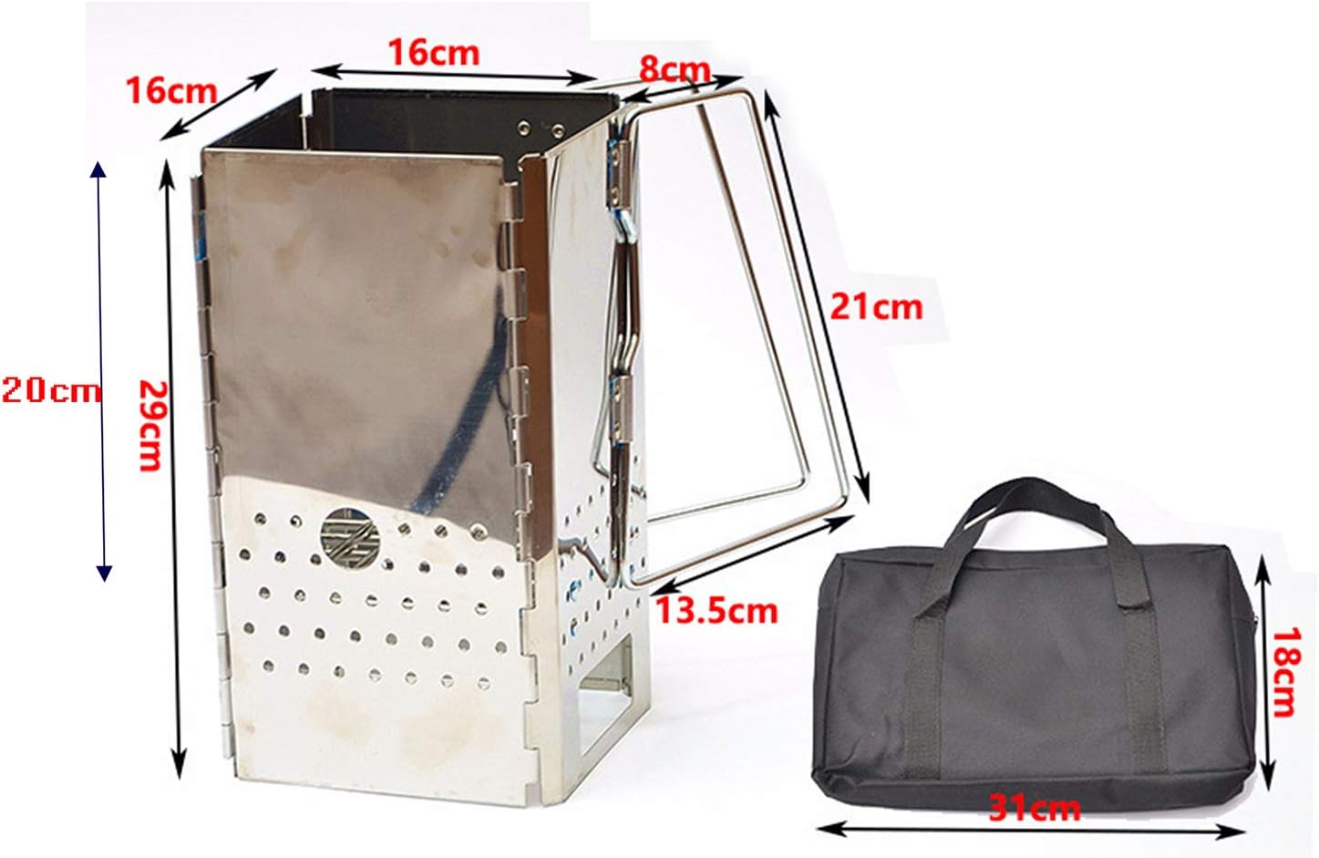 Portable Chimney Starter Stainless Steel Outdoor BBQ Foldable Charcoal Starter: Home Improvement
