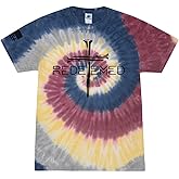 Redeemed Cross Nails Mens Christian American Flag Sleeve T-Shirt Graphic Tee Graphic Tee-Lotus Tie Dye-Small