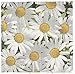 Juvale Daisy Floral Pattern Paper Napkins - 2-Ply 6.5 x 6.5 in Folded, Pack of 100, White Yellow & Green - Absorbent & Durable Disposable Napkins for Everyday Use - Paper Placemats & Dessert Decor