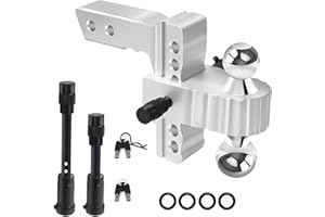 Adjustable Trailer Hitch, BDDFOTO Fits 2-Inch Receiver Aluminum Alloy Towing Hitch Drop Hitch with 6-Inch Drop/Rise Heavy Duty for Truck (12,500 LBS GTW) SL